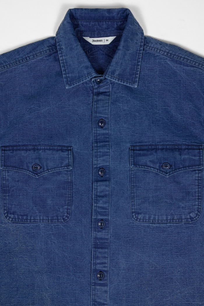 3sixteen USN Overshirt - Stonewashed Indigo Canvas