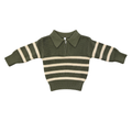 Babysprouts Clothing Company Boys Striped Zip Up Sweater | Woodland Moss Stripe