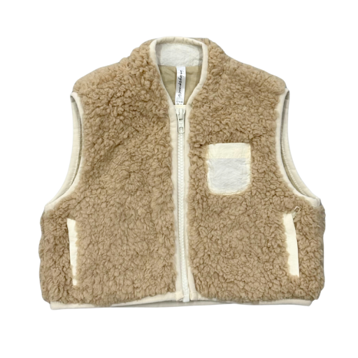 Babysprouts Clothing Company Sherpa Zipper Vest | Beige