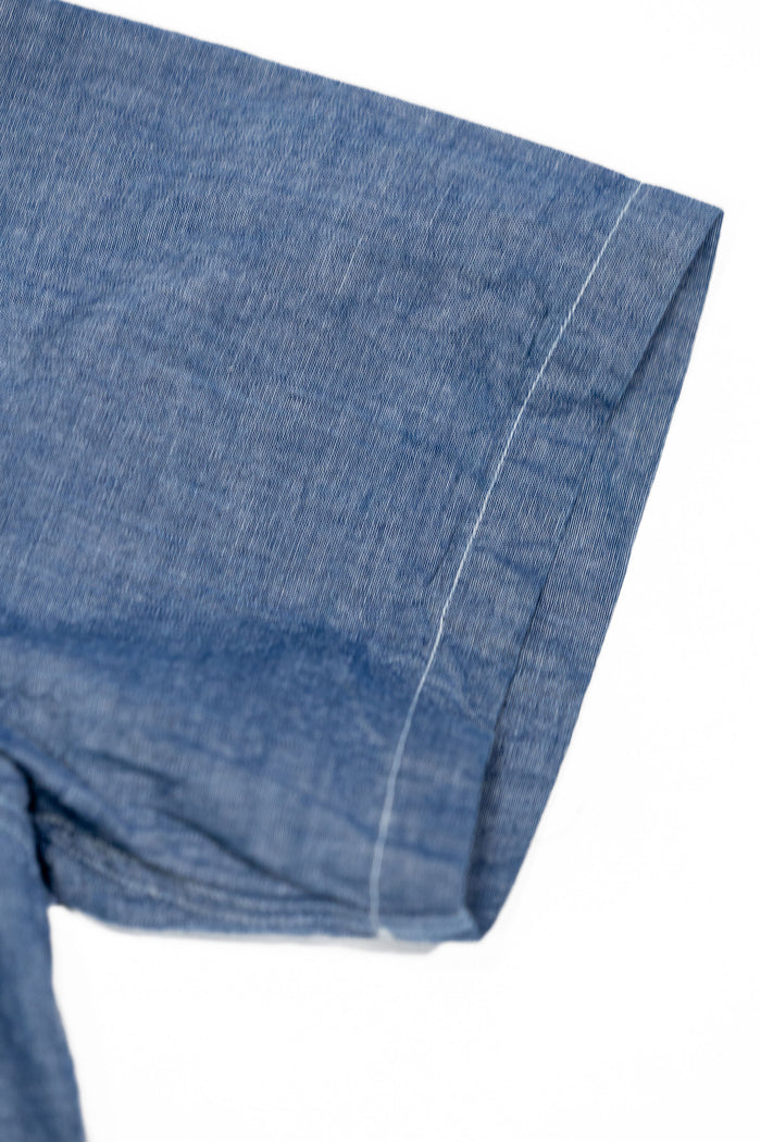 Buzz Rickson's BR35856 Short Sleeve Chambray Work Shirt - Blue