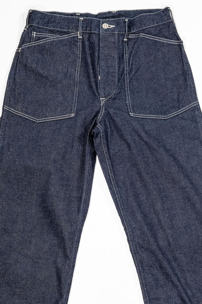 Buzz Rickson's BR41106 Denim Working Trousers - One Wash. laid on back