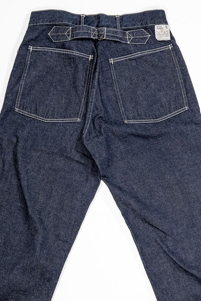 Buzz Rickson's BR41106 Denim Working Trousers - One Wash. laid on front