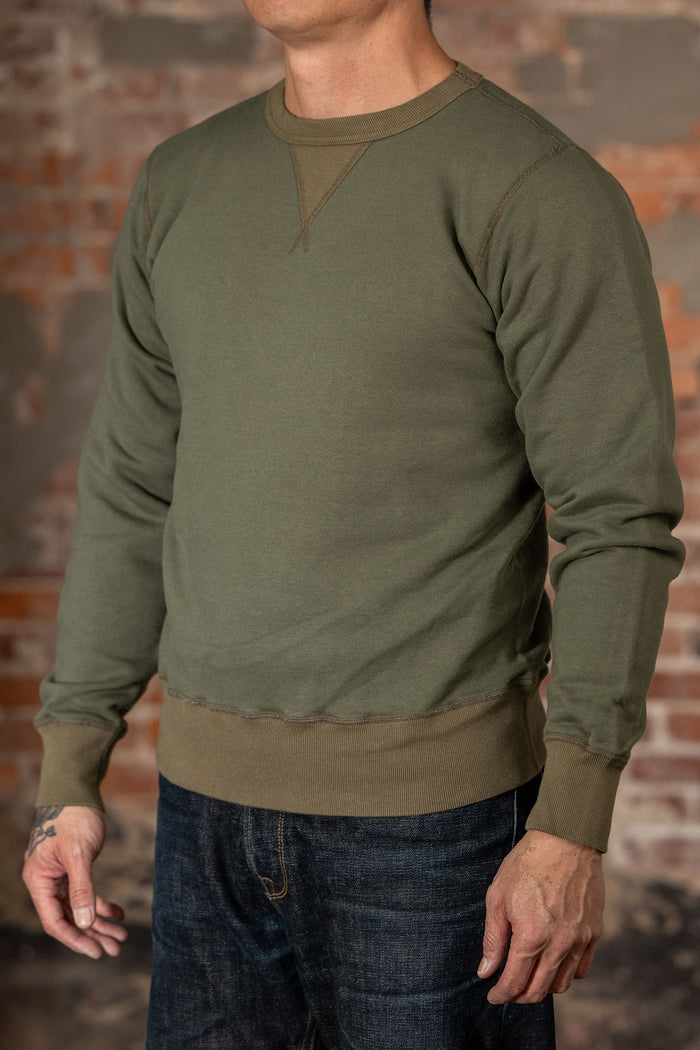 Buzz Rickson's BR65622 Set-in Crew Neck Sweatshirt - Olive