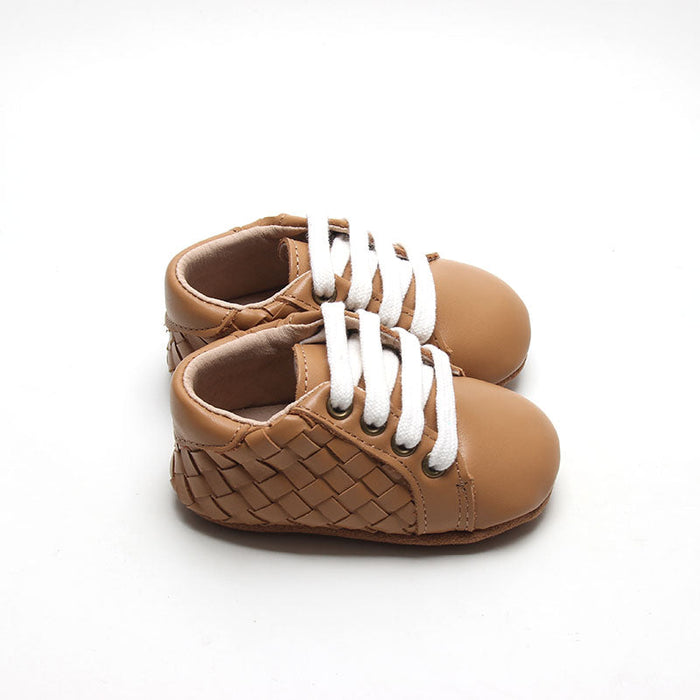 Consciously Baby Leather Woven Sneaker | Color 'Rust' | Soft Sole