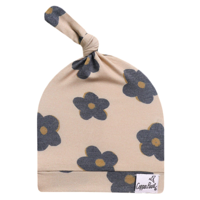Copper Pearl Newborn Top Knit Hat | Gemma in Tan