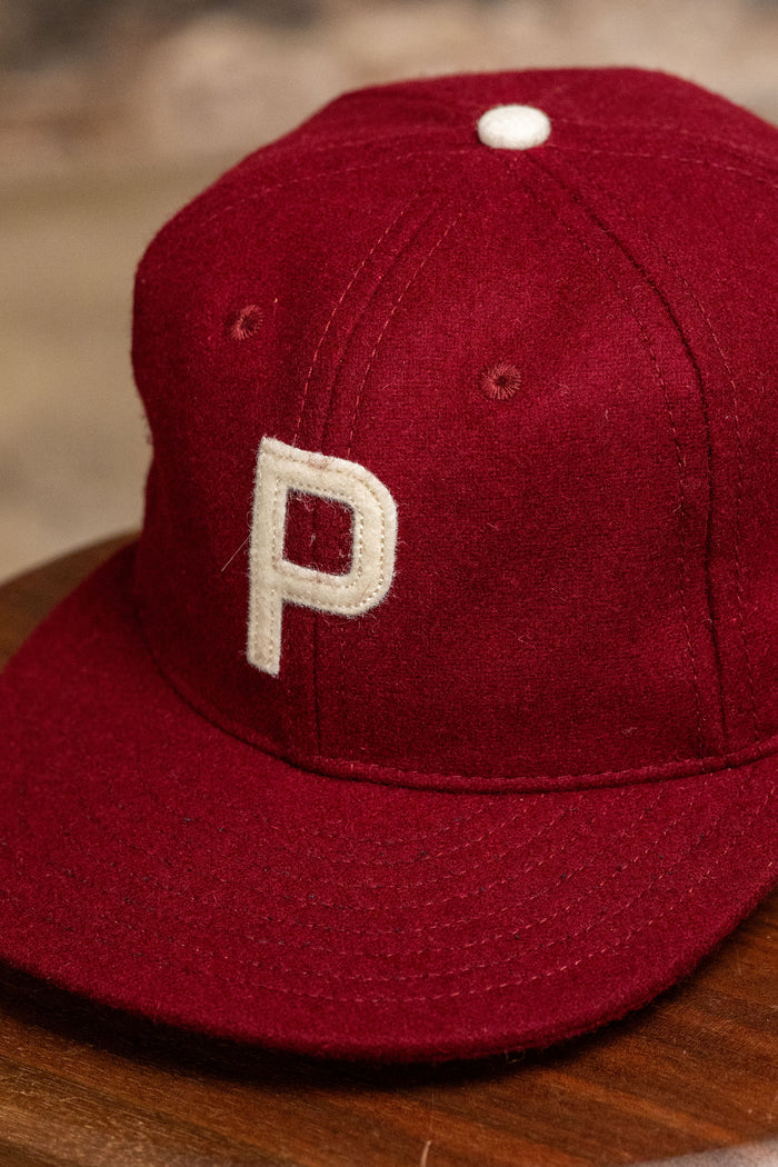 Franklin & Poe Wool Baseball Cap – Maroon “P”