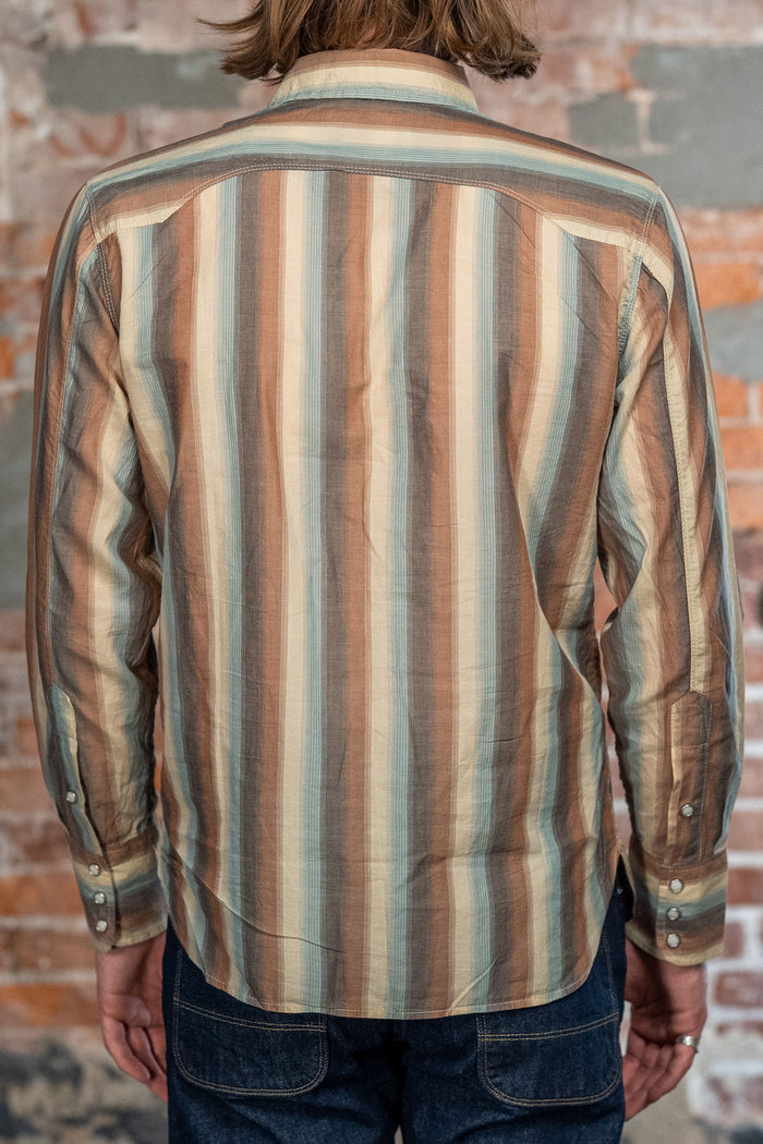 Freenote Cloth Calico -  Desert Stripe. on model ack profile