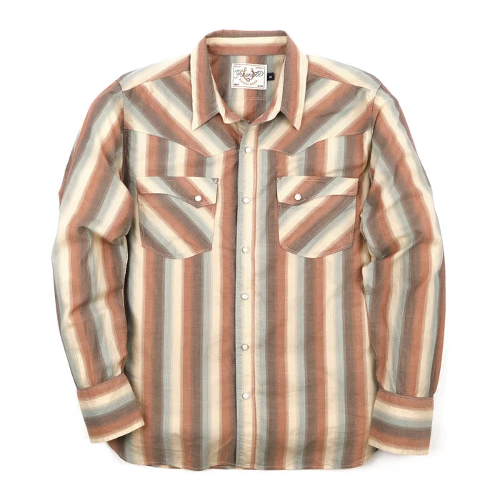 Freenote Cloth Calico -  Desert Stripe. laid on back