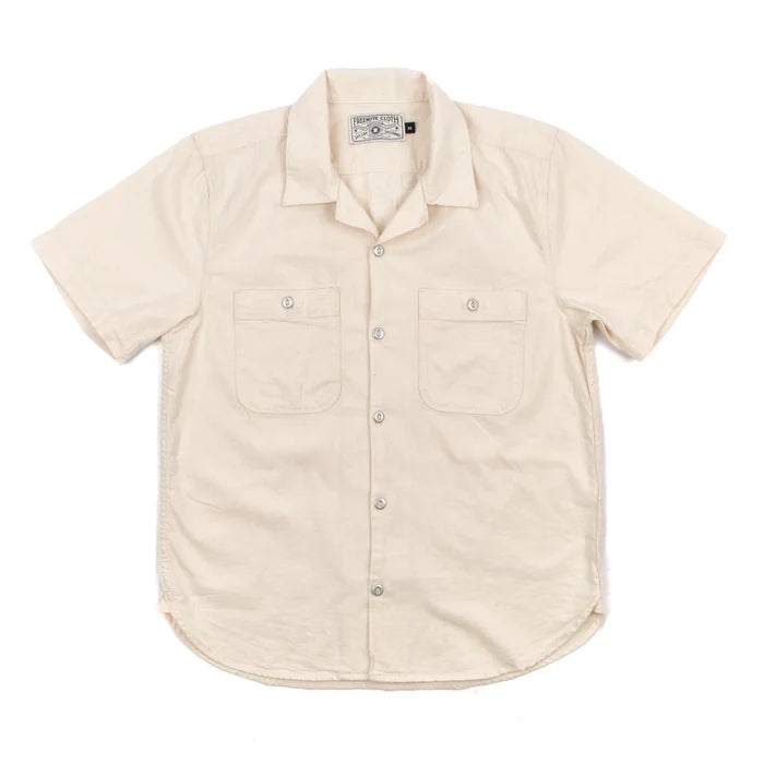 Freenote Cloth Dayton S/S  - Natural Herringbone