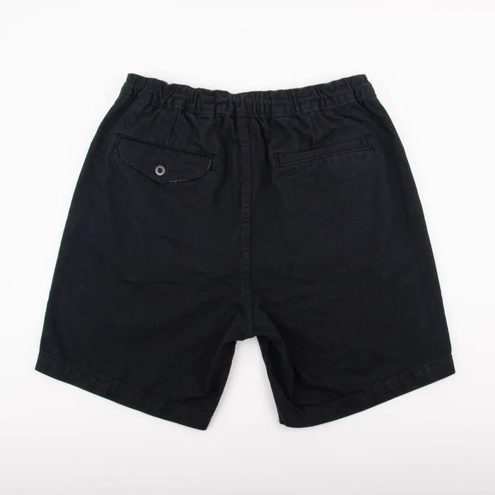 Freenote Cloth Deck Shorts - Black. laid on front