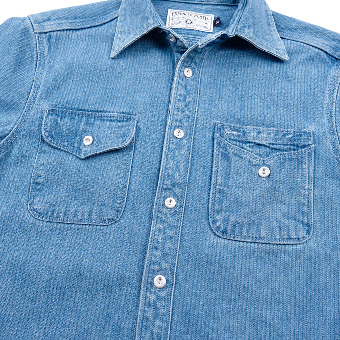 Freenote Cloth Lambert - Bleach Indigo Cord