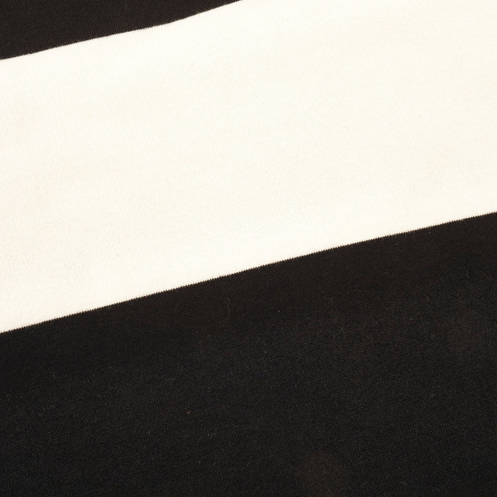 Freenote Cloth Mooch Tee - Black Stripe. detail shot of shirt pattern