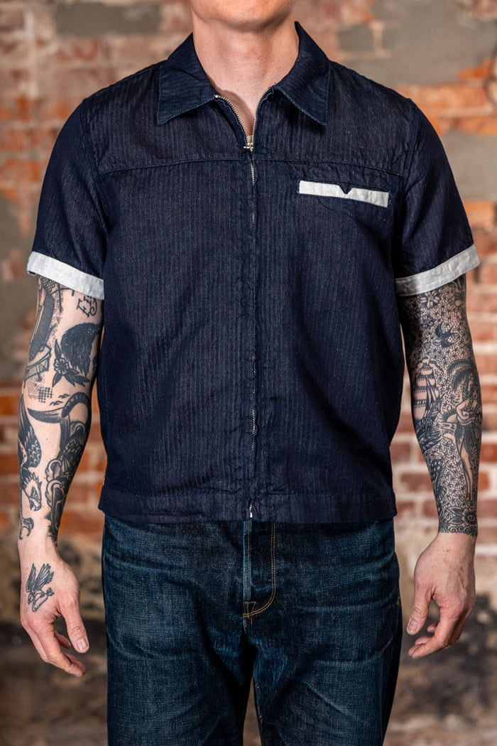 Freenote Cloth Yorba - Navy Herringbone