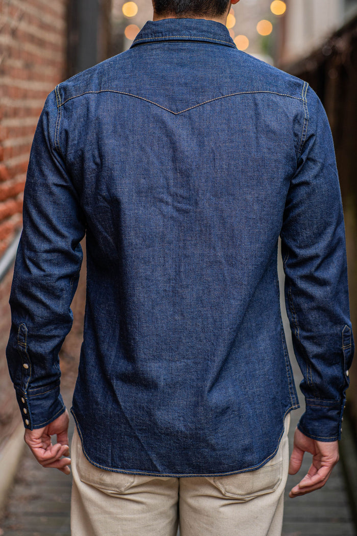 Fullcount 4898 Denim Western Shirt - Indigo Blue