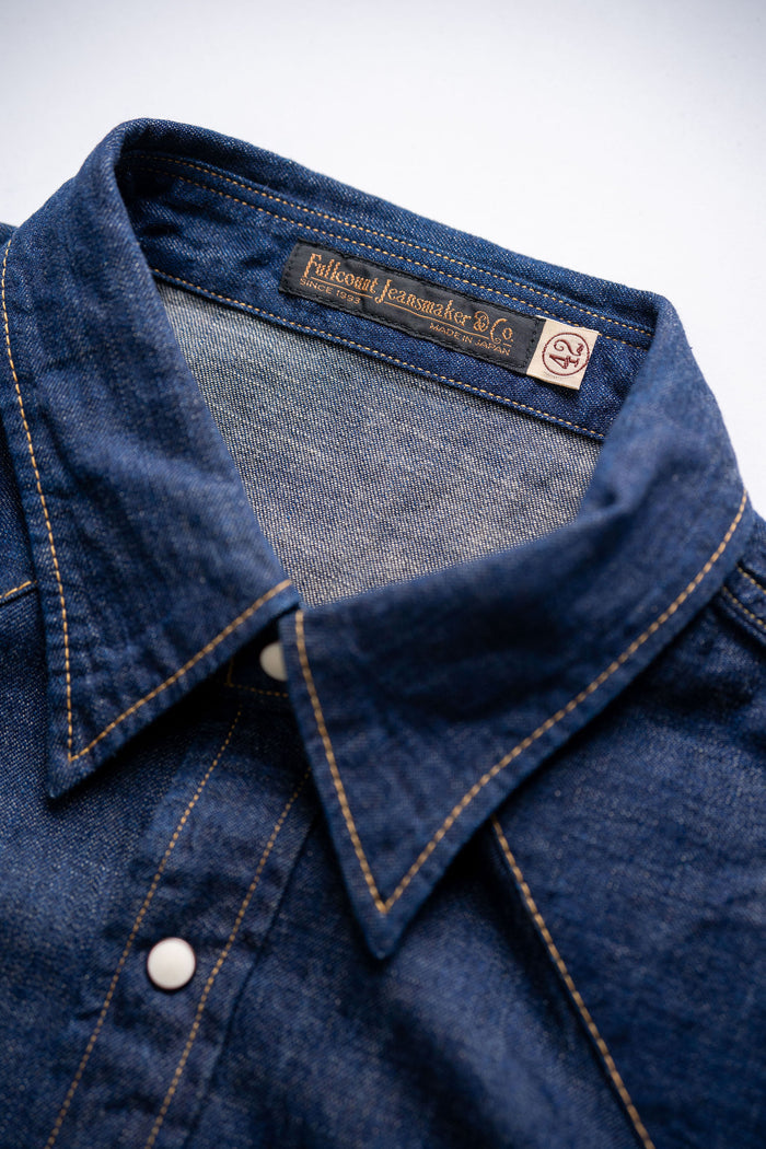 Fullcount 4898 Denim Western Shirt - Indigo Blue