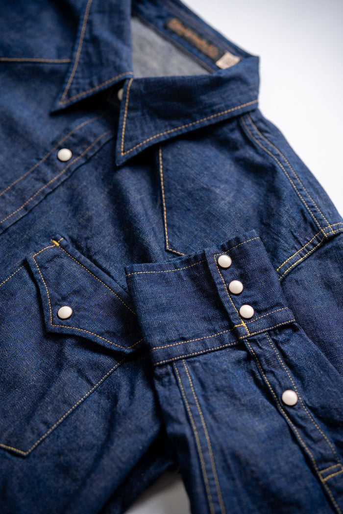 Fullcount 4898 Denim Western Shirt - Indigo Blue