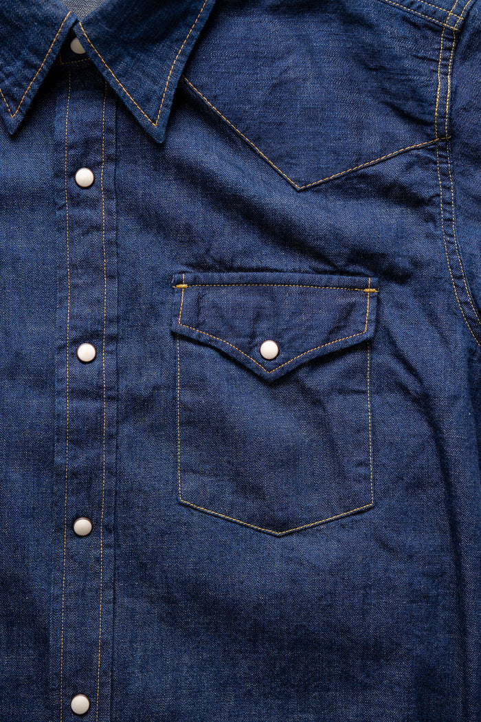 Fullcount 4898 Denim Western Shirt - Indigo Blue