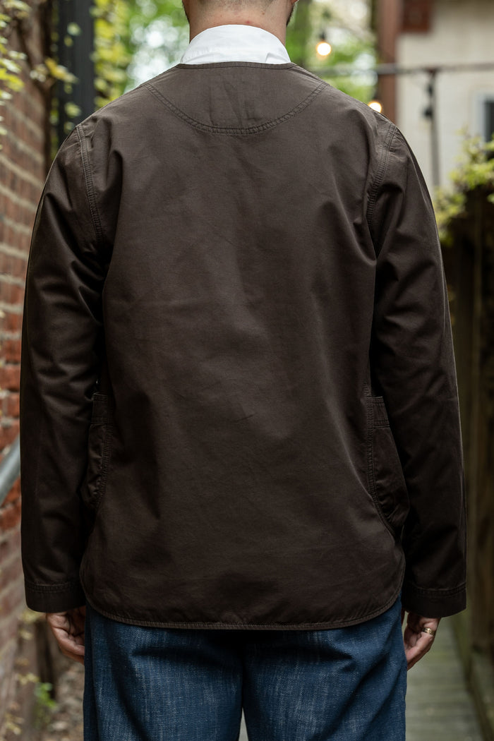 Hansen Garments Bernard Flight Jacket - Coffee Drill - on model - facing back