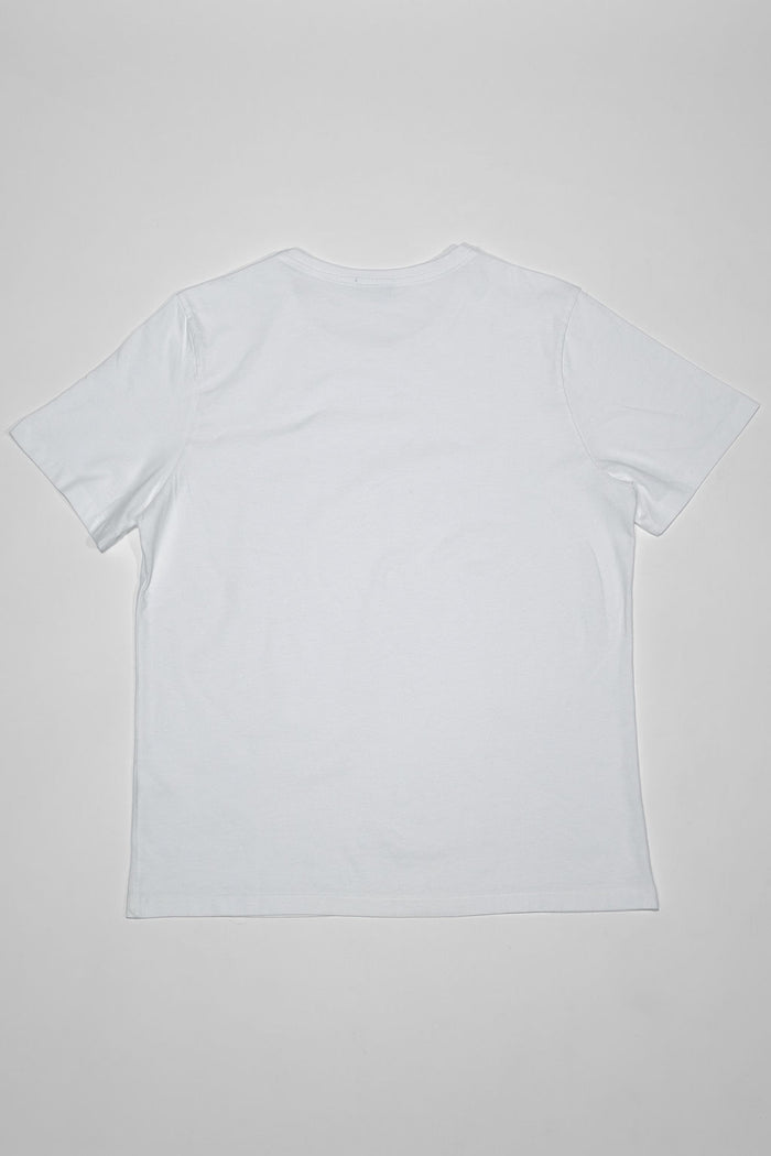 Hansen Garments Julian Crew Neck T-Shirt - White laid flat from the back