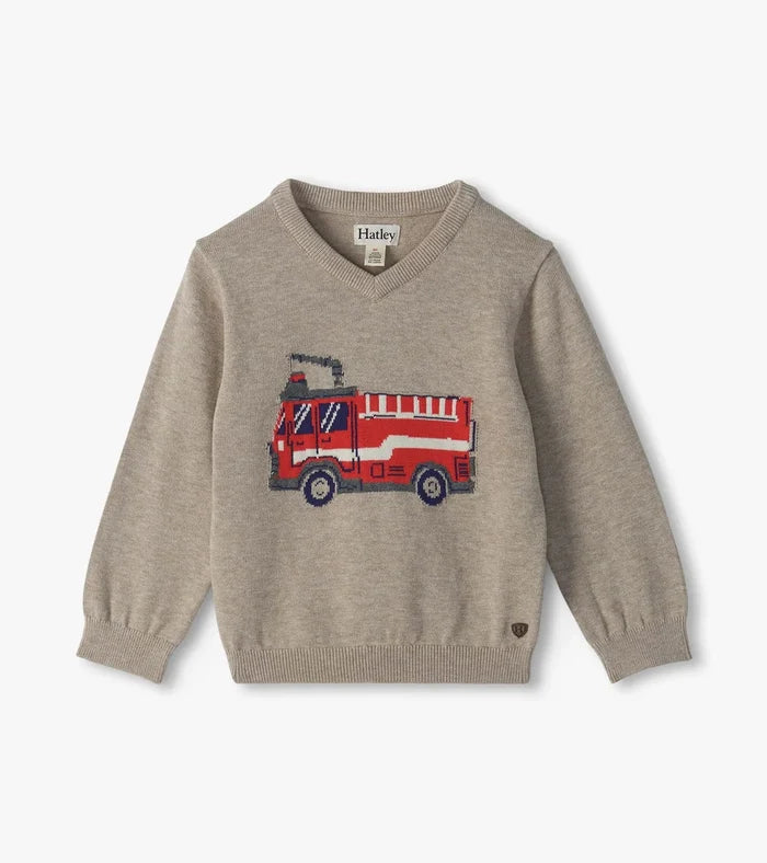 Hatley Baby & Toddler Boys Firetruck V-Neck Sweater