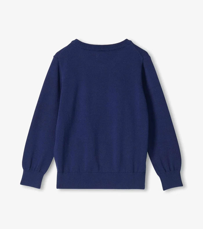 Hatley Boys Dino Skull V-Neck Sweater