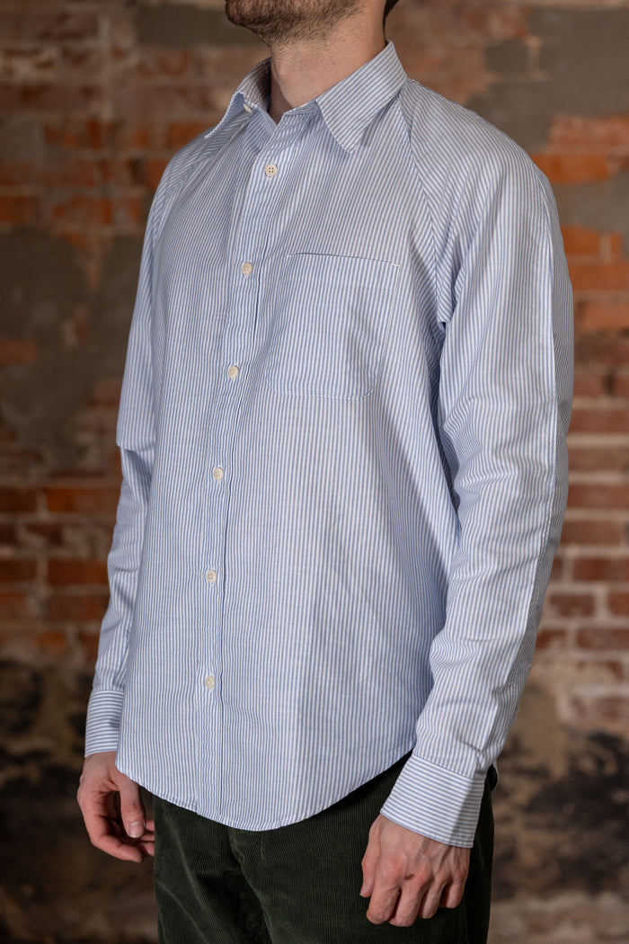Heimat Textil Artist Shirt - Trail Blue / Seashell Bengal Stripe