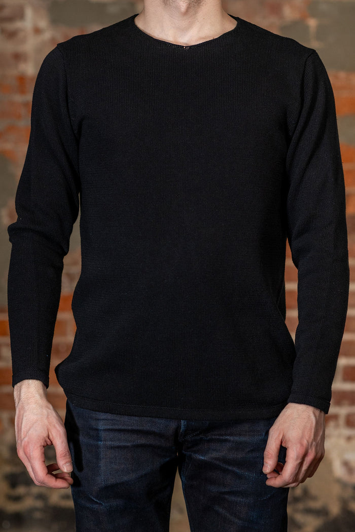 Heimat Textil Harbor Cotton/Linen Sweater - Black