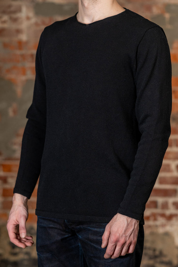 Heimat Textil Harbor Cotton/Linen Sweater - Black