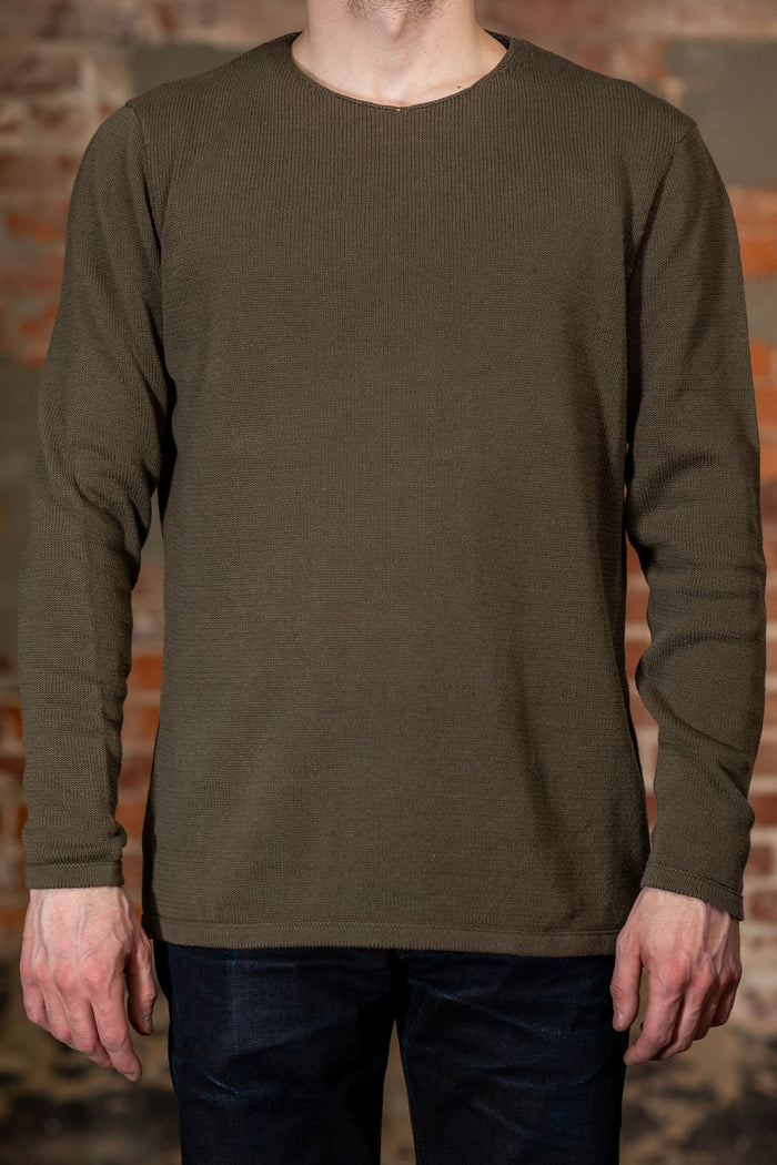 Heimat Textil Harbor Cotton/Linen Sweater - Military Green
