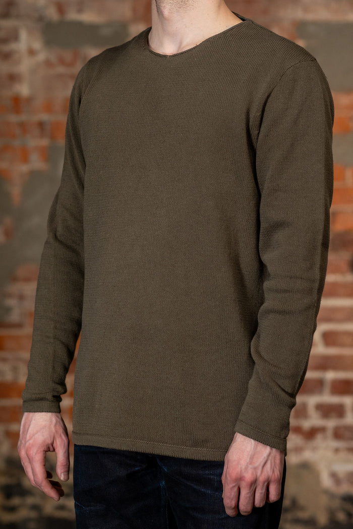Heimat Textil Harbor Cotton/Linen Sweater - Military Green