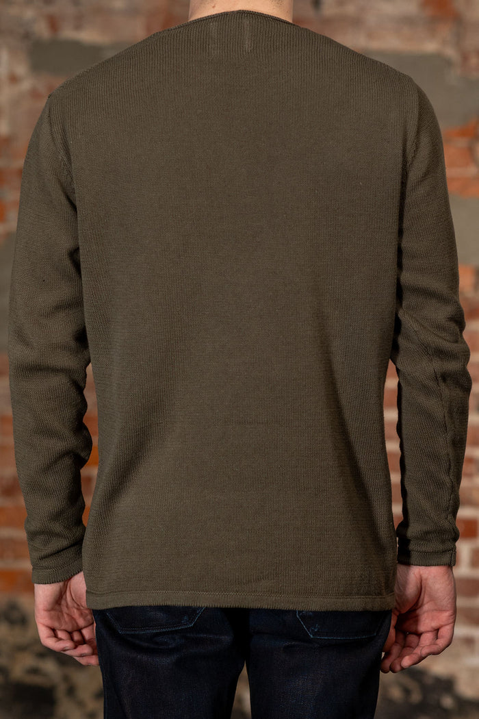 Heimat Textil Harbor Cotton/Linen Sweater - Military Green