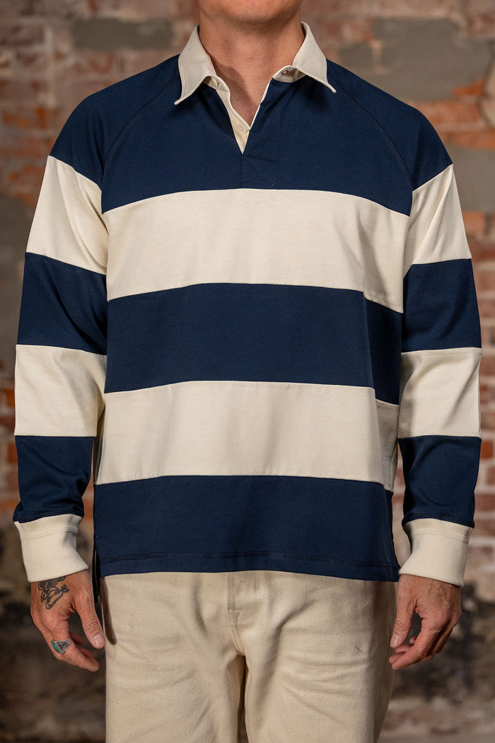Heimat Textil Raglan Rugby - Ink / Seashell