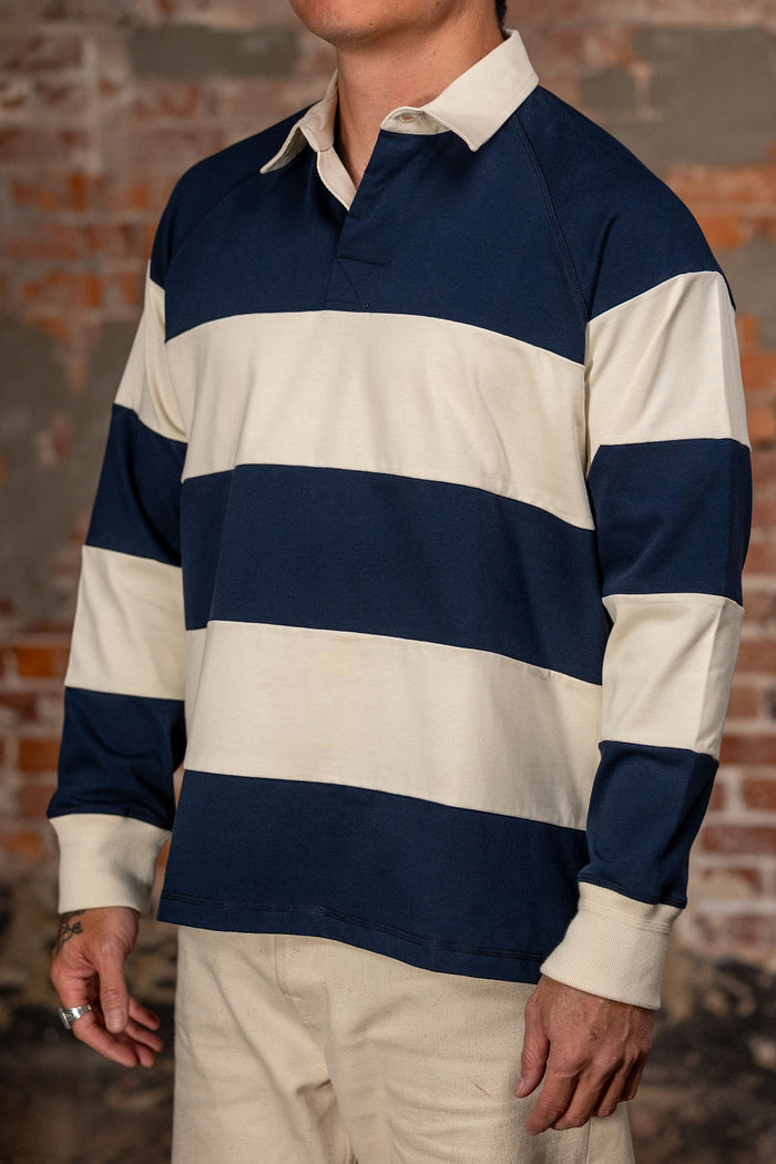 Heimat Textil Raglan Rugby - Ink / Seashell