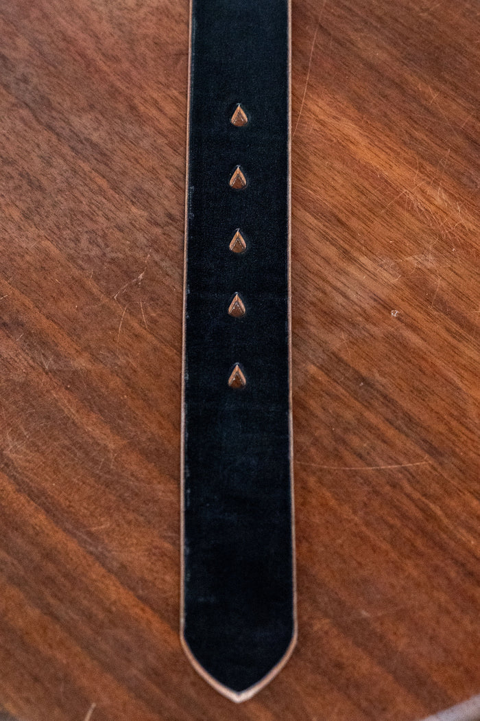 Hollows Leather Trail Belt - Black English Bridle Silver Buckle