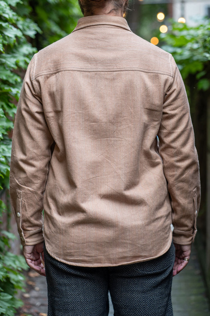 Indi + Ash Ames Workshirt - Kutch Brown Handwoven Denim