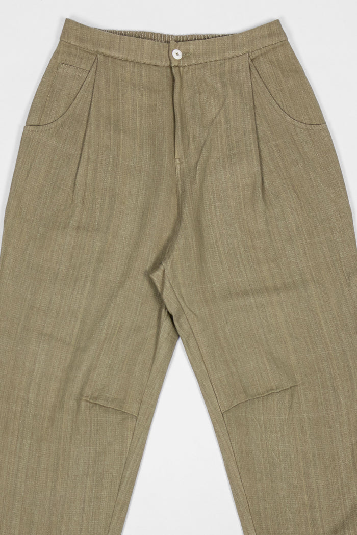 Indi + Ash Nico Pant - Olive Drab Handwoven Denim