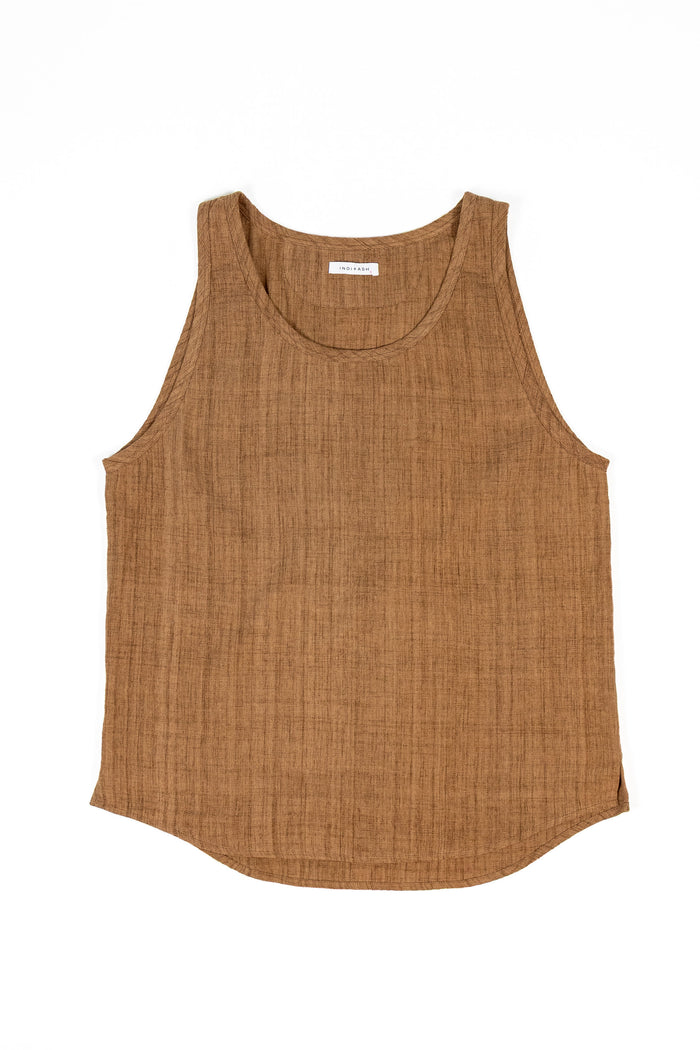 Indi + Ash Ripley Tank Handwoven Kala Cotton - Cutch/Natural