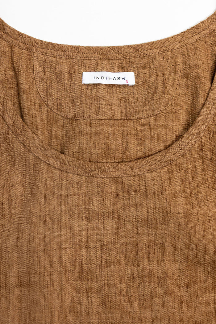 Indi + Ash Ripley Tank Handwoven Kala Cotton - Cutch/Natural