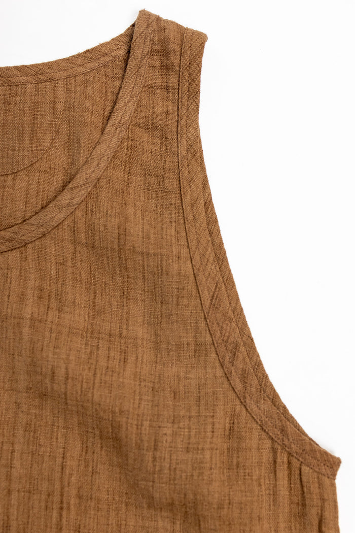 Indi + Ash Ripley Tank Handwoven Kala Cotton - Cutch/Natural