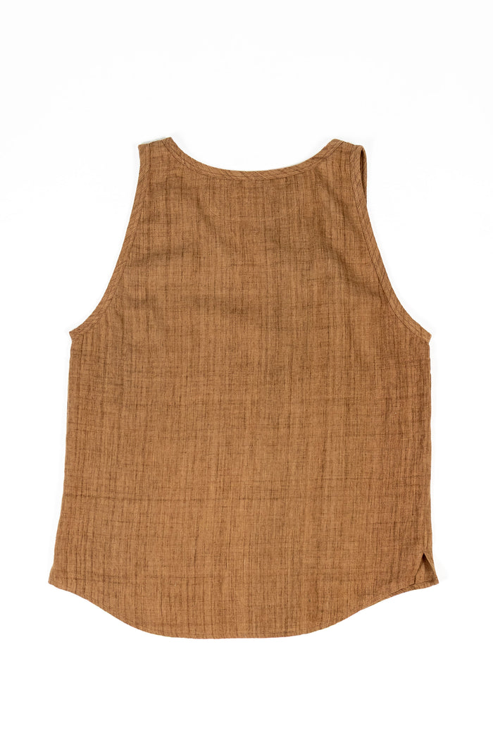 Indi + Ash Ripley Tank Handwoven Kala Cotton - Cutch/Natural