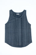 Indi + Ash Ripley Tank Handwoven Kala Cotton - Iron/Indigo