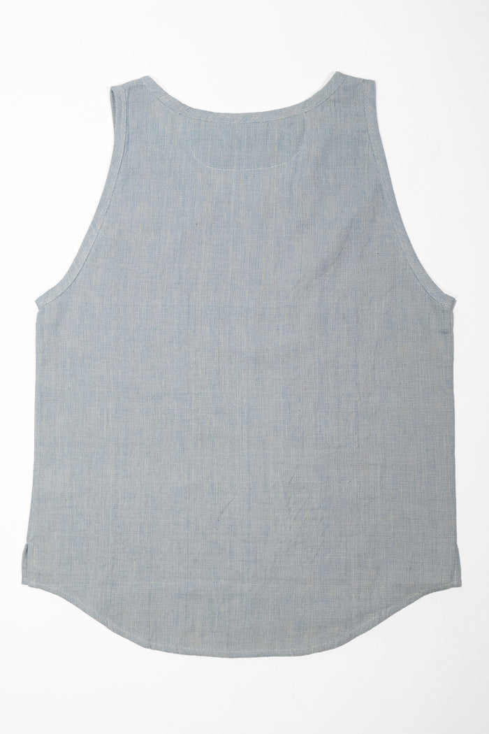 Indi + Ash Ripley Tank Handwoven Kala Cotton -Indigo/Natural
