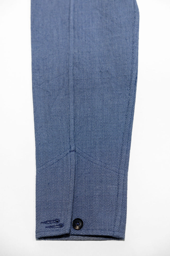 Indi + Ash Study Jacket - Handwoven Military Herringbone French Blue Indigo