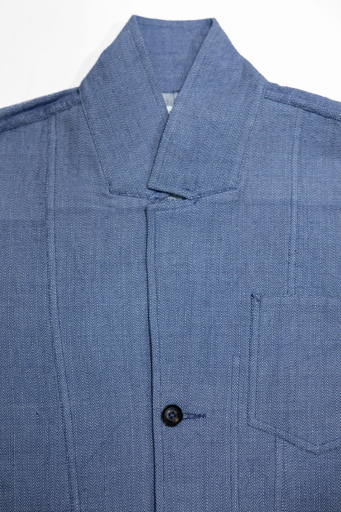Indi + Ash Study Jacket - Handwoven Military Herringbone French Blue Indigo