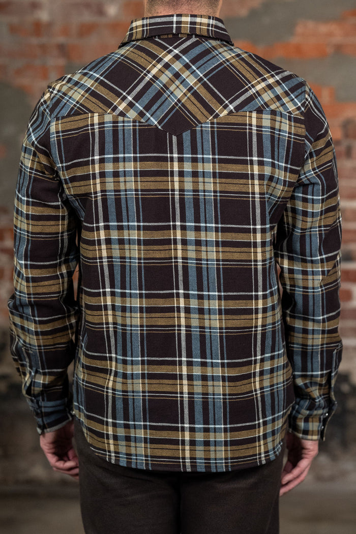 Indigofera Dawson Flannel - Brown/Olive/Turquise/Ecru