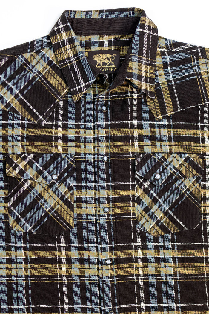 Indigofera Dawson Flannel - Brown/Olive/Turquise/Ecru