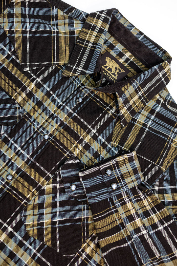 Indigofera Dawson Flannel - Brown/Olive/Turquise/Ecru