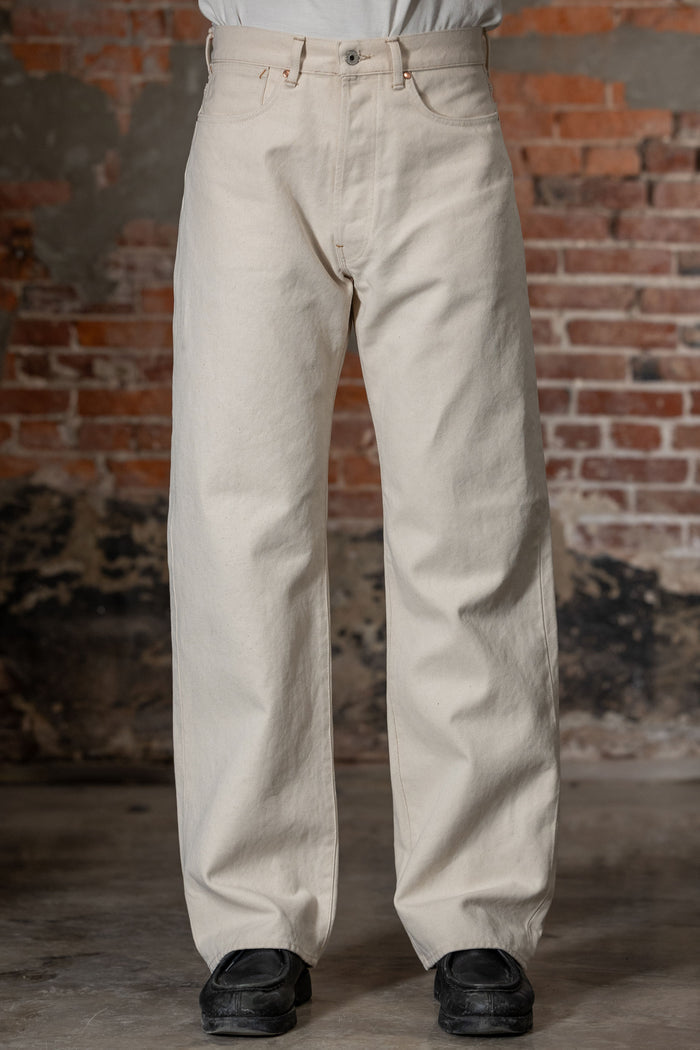 Indigofera Duke - 13oz Smithson Canvas Ecru - Model Front