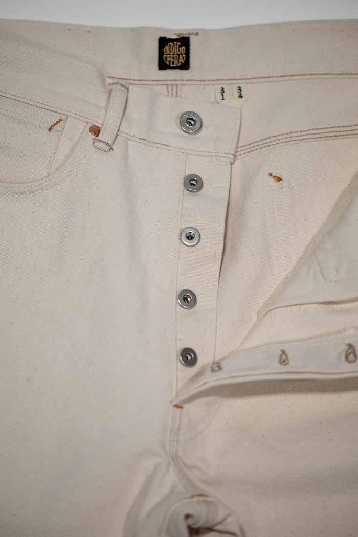 Indigofera Duke - 13oz Smithson Canvas Ecru - Button fly