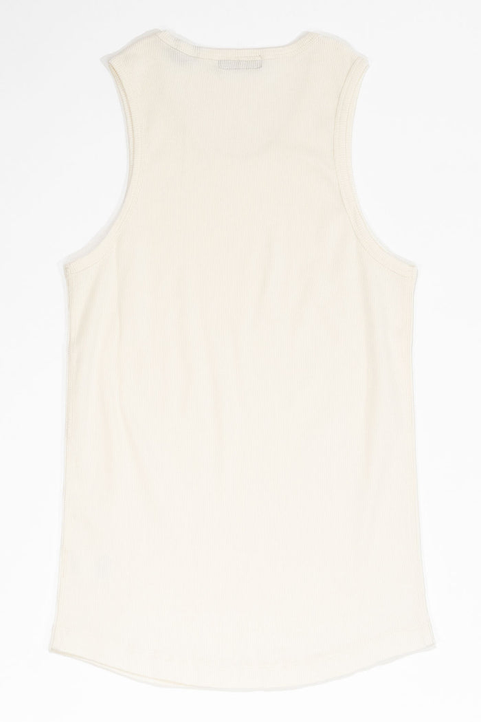 Indigofera Frank Tank Top - Cocatoo White. laid on front